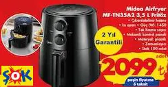 MİDEA AİRFRYER MF-TN35A2 3,5 L FRİTÖZ
